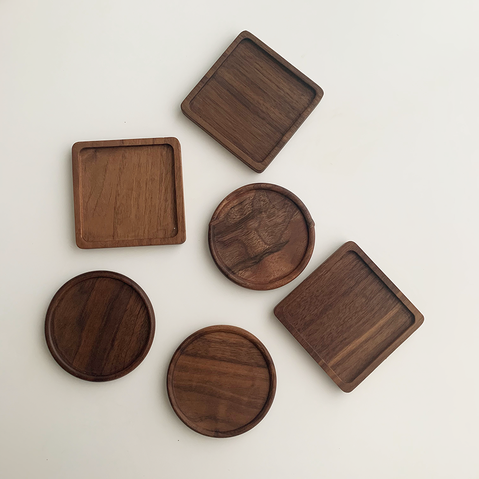 Handcrafted Japanese Walnut Insulated Wooden Coaster