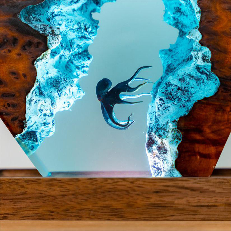 3D Octopus Epoxy Night Light