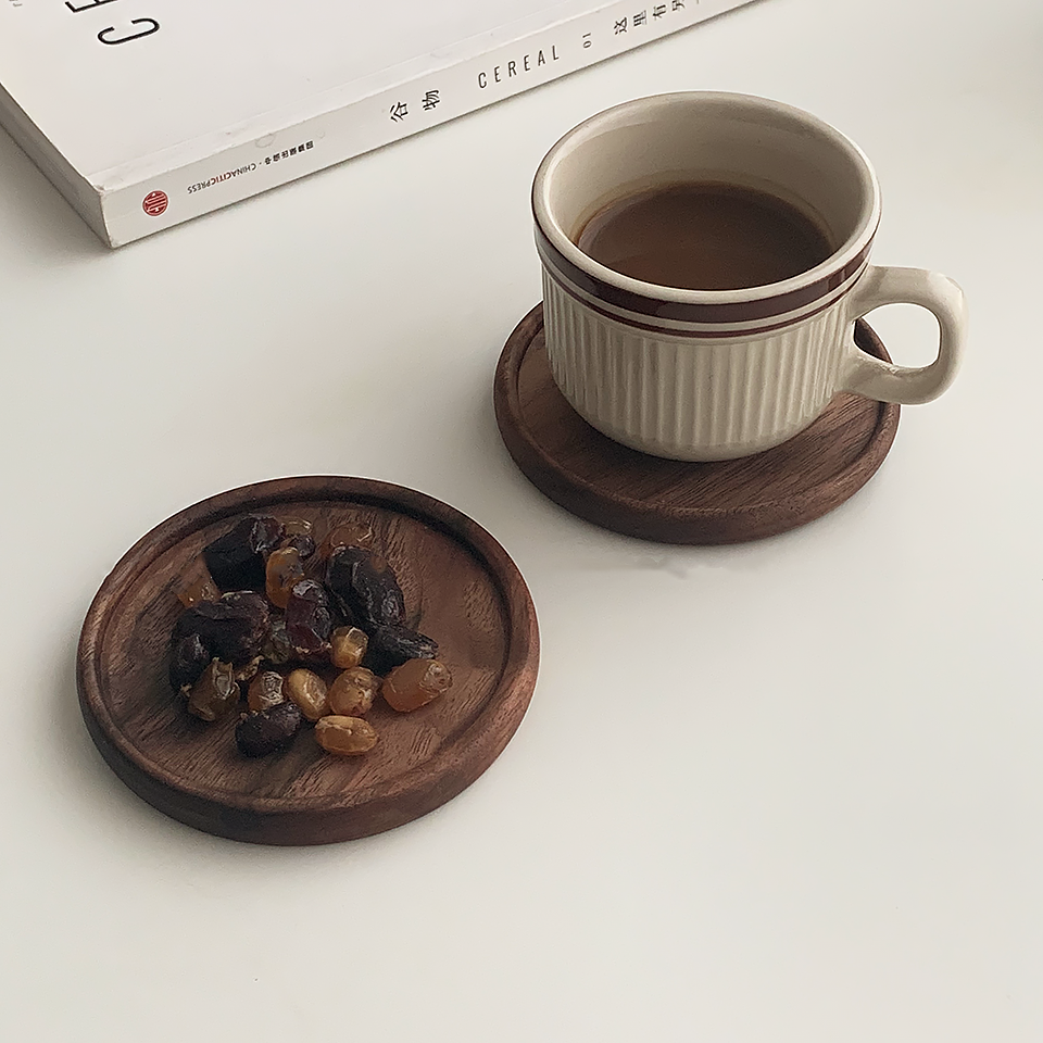 Handcrafted Japanese Walnut Insulated Wooden Coaster